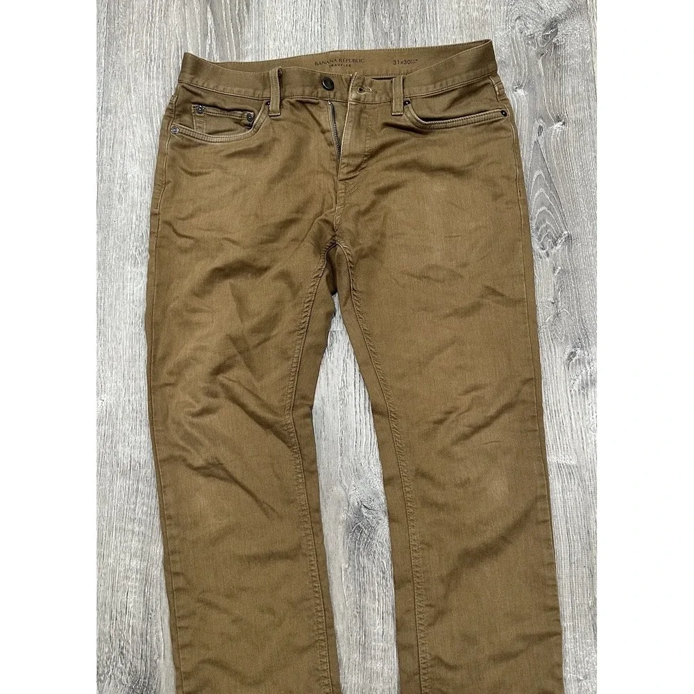 Banana Republic Jeans Mens 31x30 Traveler Slim Light Toffee‎ Low Rise Pants